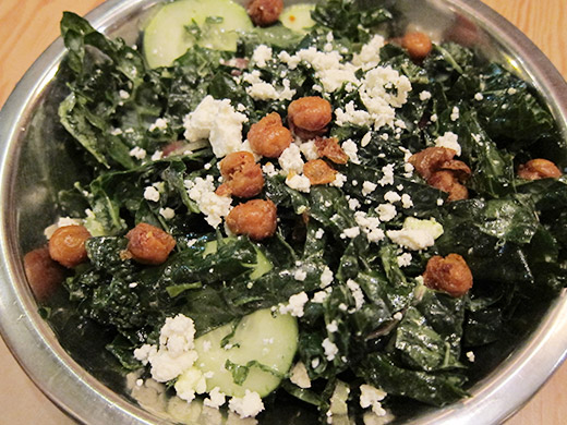 Kale Caesar Salad ($8): kale, cucumber, ricotta salata, pine nuts, fried lemon.