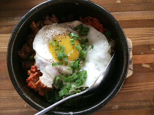 Bim Bop Bacon & eggs "stir like crazy" ($12): Yes, the crazy folks at Tasty just added bacon to an already perfect dish. 